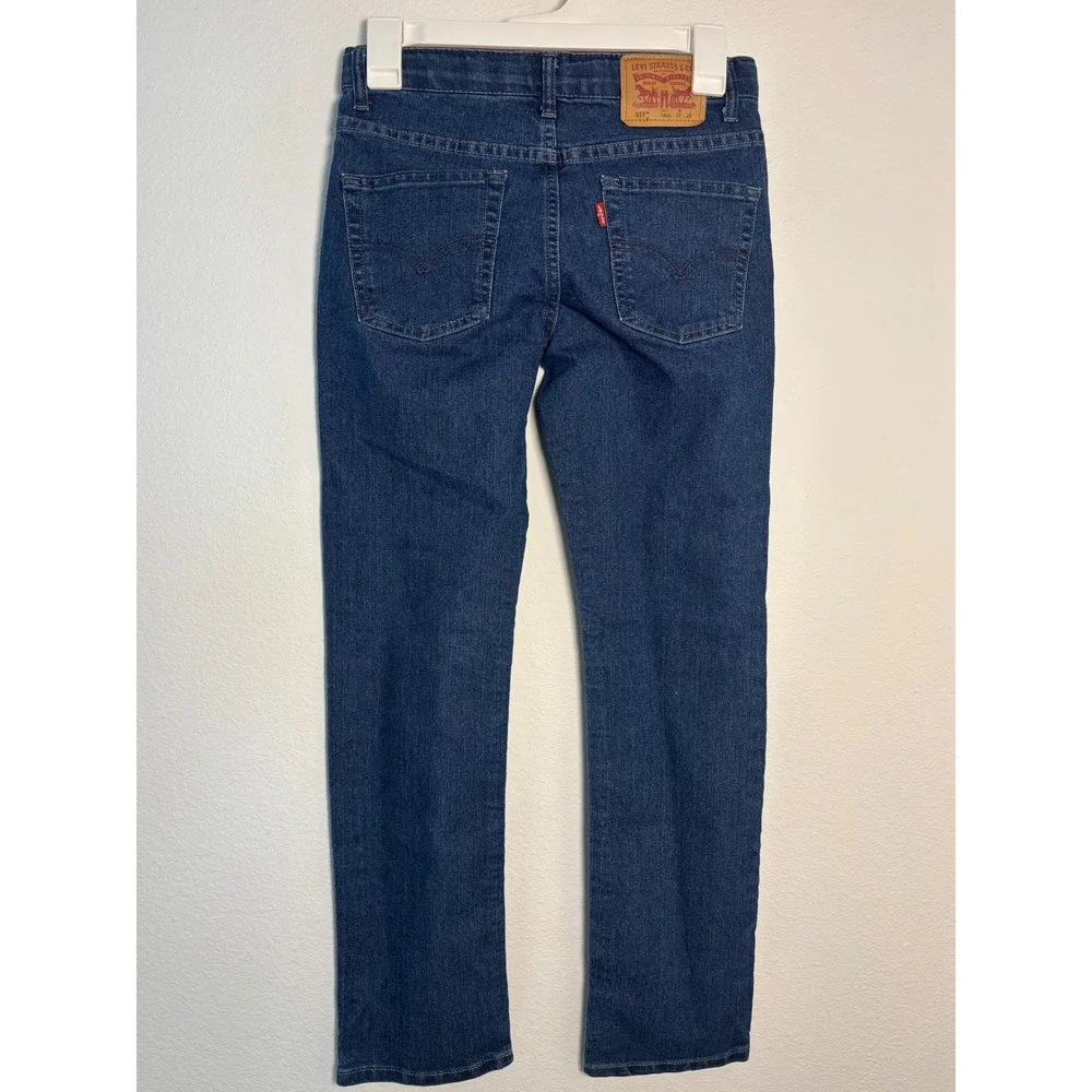 Levis Boys 511 Slim Fit Jeans Dark‎ Wash Denim Size 14 J946-M82 Blue Pants